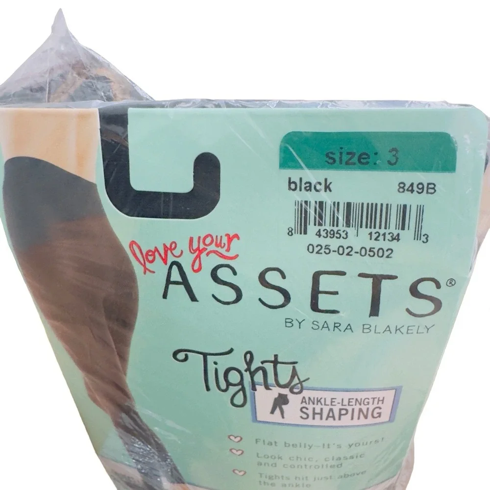 SPANX Assets Sara Blakely Ankle Length Shaping Tights Black Size 3 NIP‎